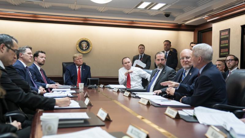 President Trump at a coronavirus briefing