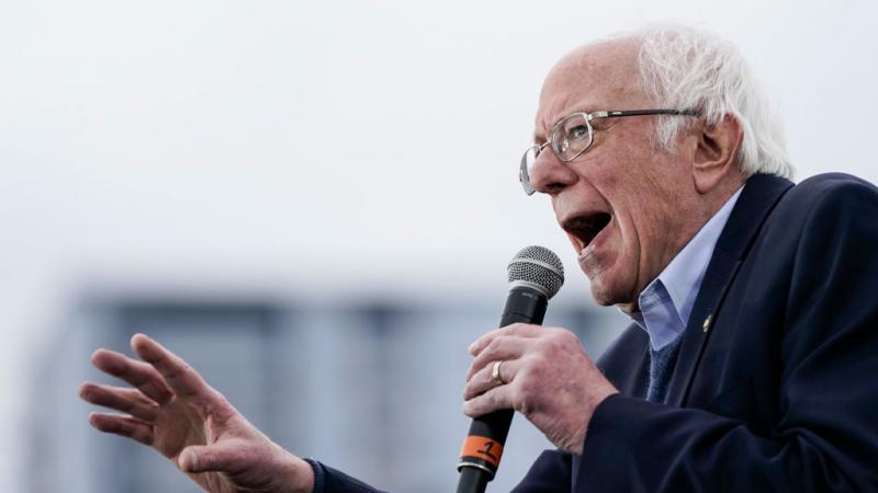 Sen. Bernie Sanders speaking at a February campaign event in Texas