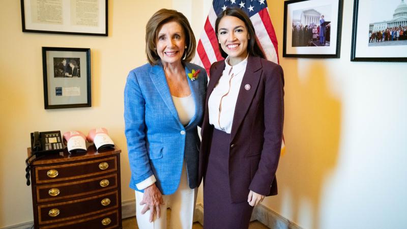Nancy Pelosi with Representative AOC