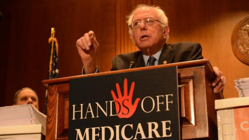 Senator Bernie Sanders speaking at Hands Off Medicare 
