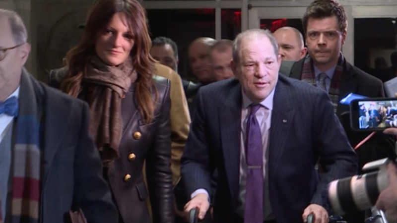 Harvey Weinstein arrives at a Manhattan courthouse as jury deliberations continue in his rape trial. 
