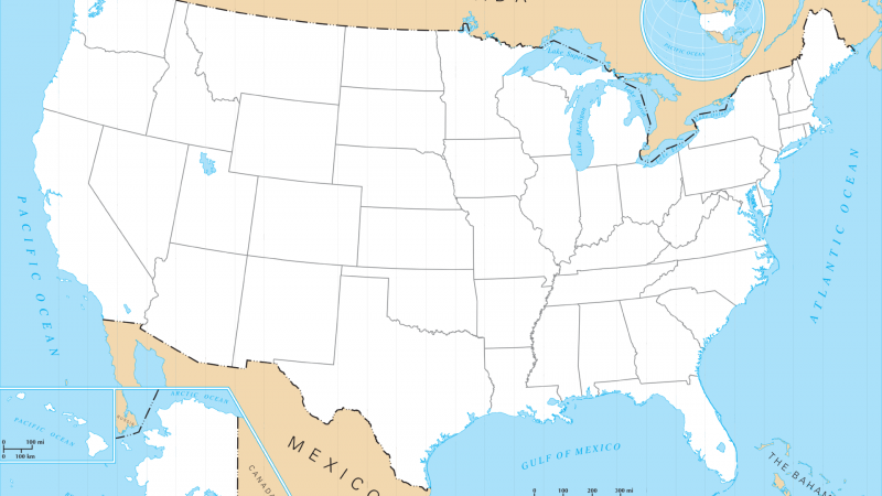 US State Outline Map
