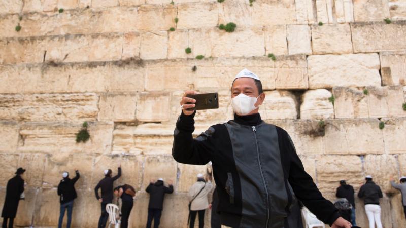 Coronavirus precautions a the Western Wall in Jerusalem, Israel
