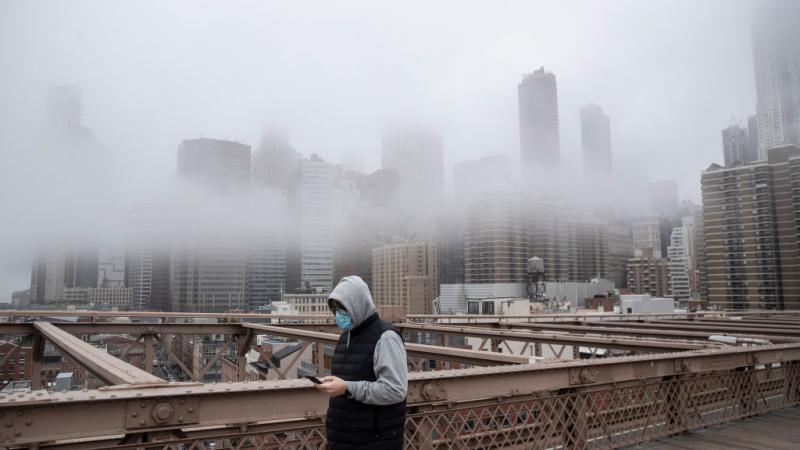 A foggy New York City during the coronavirus pandemic