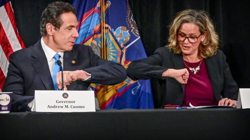 Governor Andrew Cuomo at a coronavirus briefing