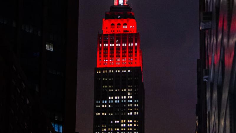 Empire State building on March 31, 2020
