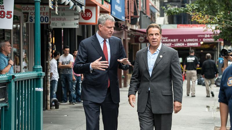 New York City Mayor Bill de Blasio and New York Governor Andrew Cuomo