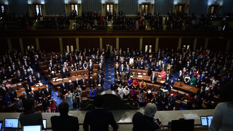 Members of Congress arrive before the start of the 116th Congress.