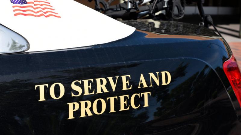 Police car in Santa Fe, New Mexico in 2019