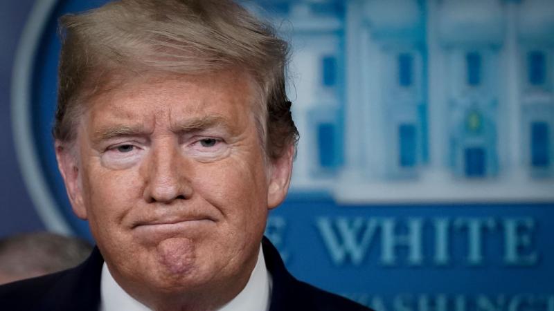 President Trump at a coronavirus White House briefing