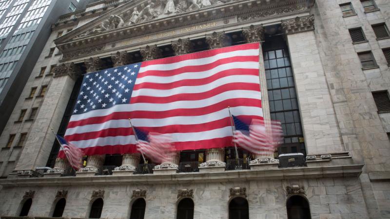 Outside the New York Stock Exchange on April 13, 2020