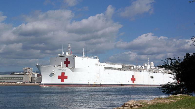 USNS Mercy moored at Pearl Harbor