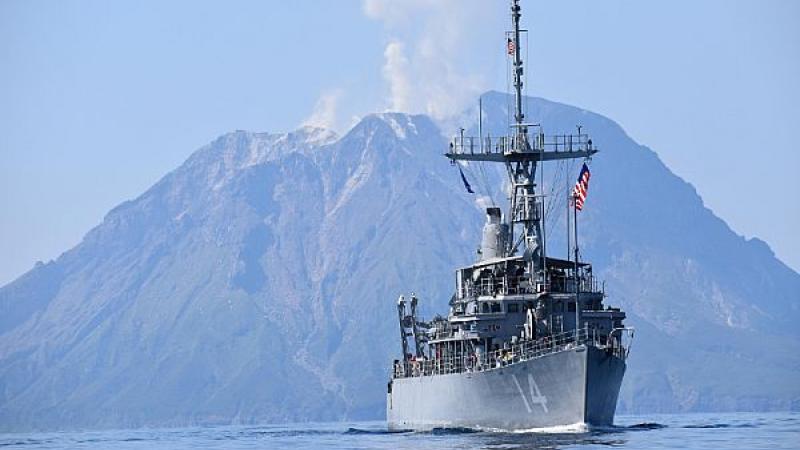 The Navy's USS Chief transits the East China Sea on April 20.