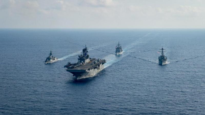 U.S. and Australian ships transit the South China Sea