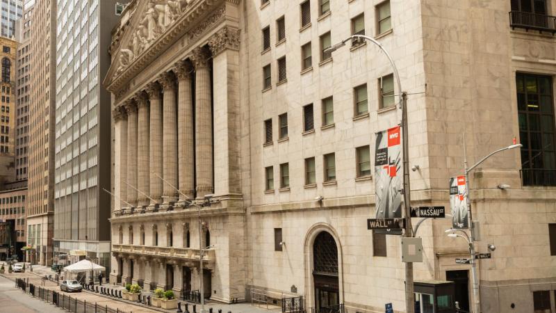 New York Stock Exchange on Wall Street in May 2020