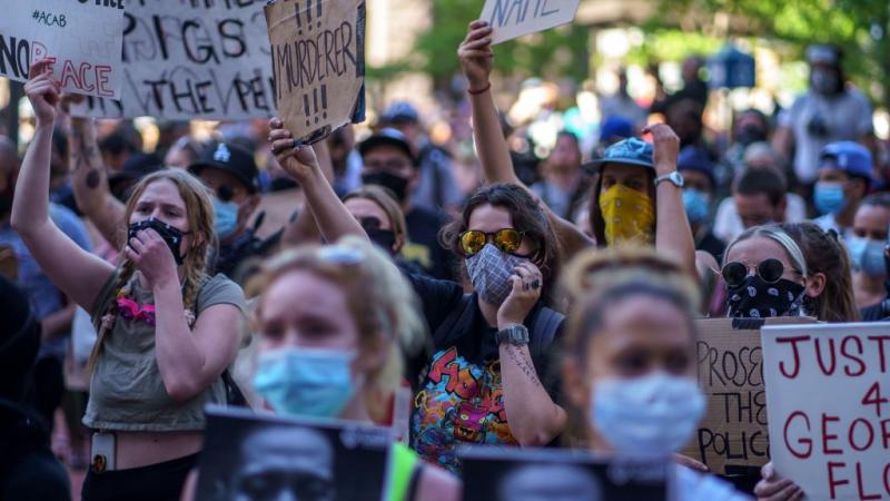 Protestors in Minneapolis, Minnesota