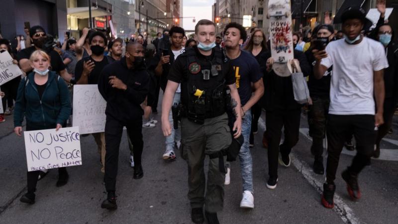 Protesters in Detroit, Michigan