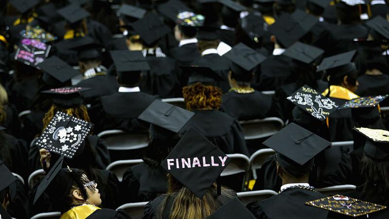 Graduates of Bowie State University at graduation ceremony in 2013
