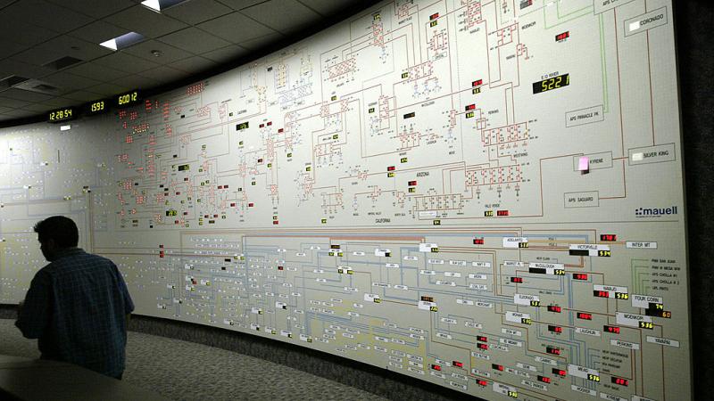 Map board of California's electrical grid
