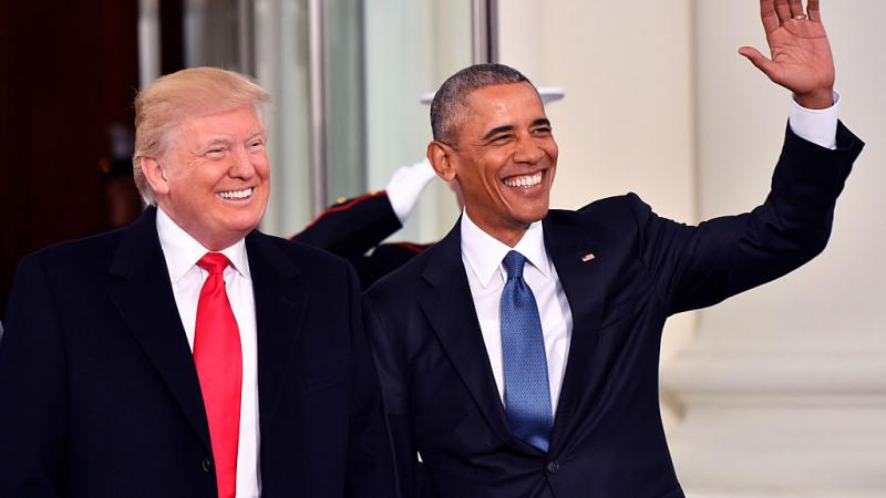 Presidents Donald Trump and Barack Obama