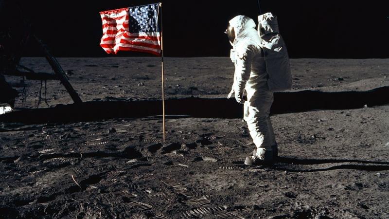 Buzz Aldrin on the moon