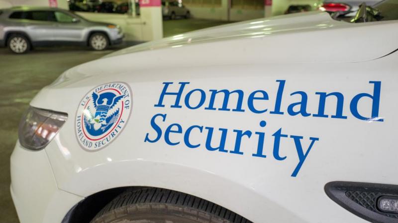 DHS logo on a vehicle in San Francisco in February 2019