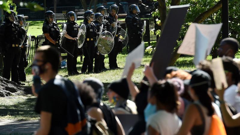Protesters at Lafayette Square in Washington, D.C.