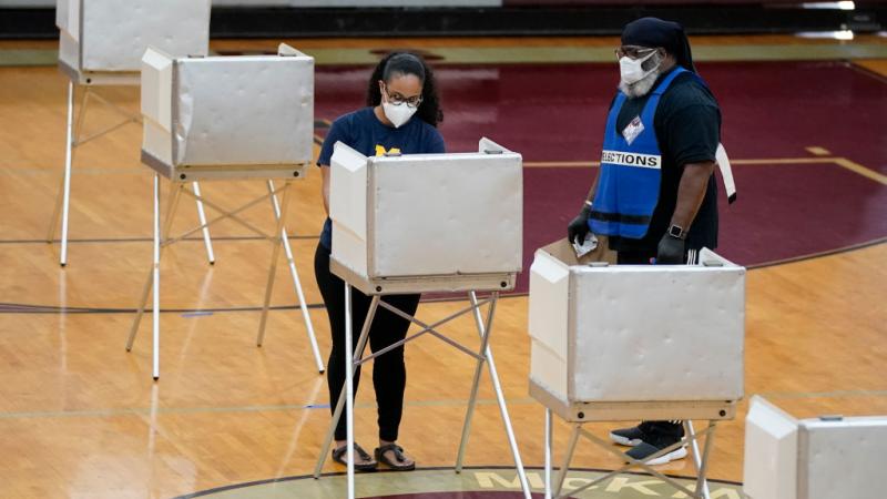 A voter in Tuesday's primary in Washington
