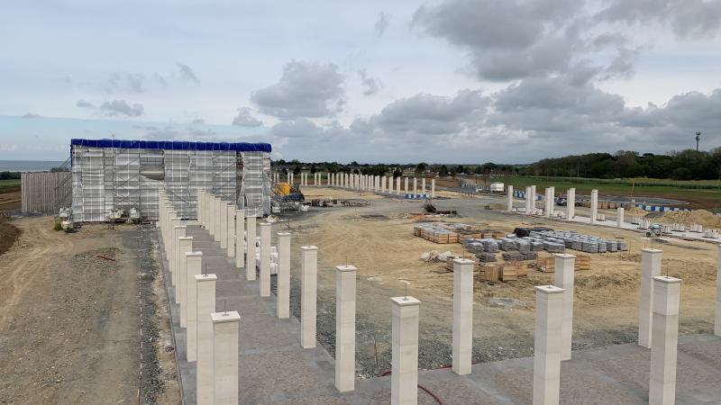 The British Normandy Memorial being constructed in Normandy, France. 