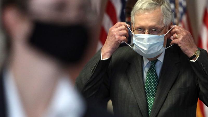 Mitch McConnell dons a mask