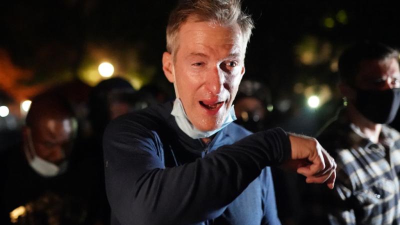 Portland Mayor Ted Wheeler after being tear gased during a protest