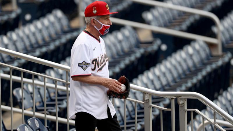 Fauci at Nationals Park, July 23
