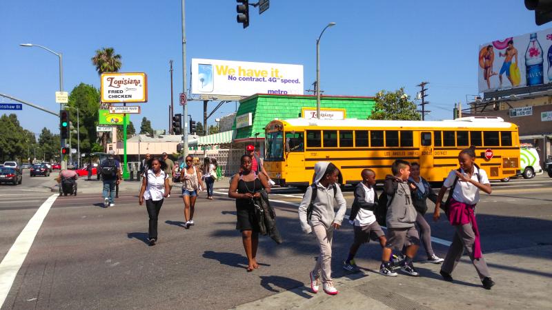 Schoolchildren in Los Angeles