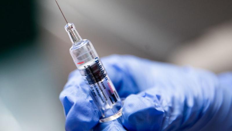 Nurse give flu vaccination in Russia in 2018