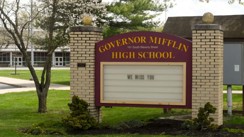 A shuttered school in Shillington, PA