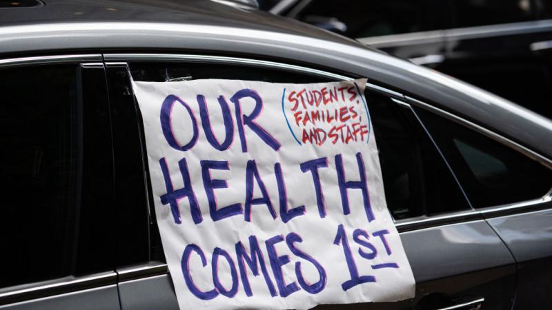An education protester in Chicago, July 22