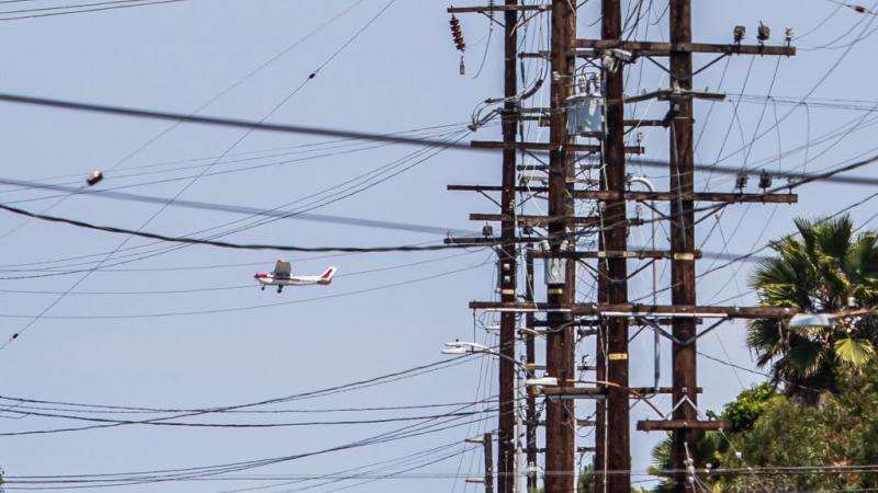 Power pylons in Long Beach, California