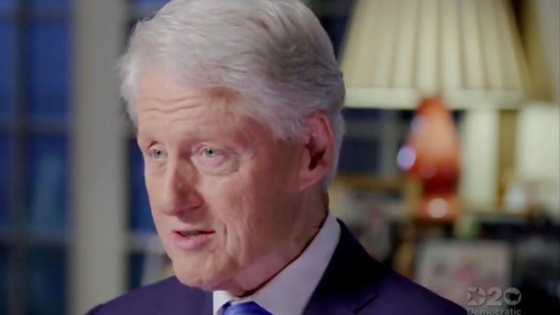 Bill Clinton delivering a speech at the virtual 2020 DNC