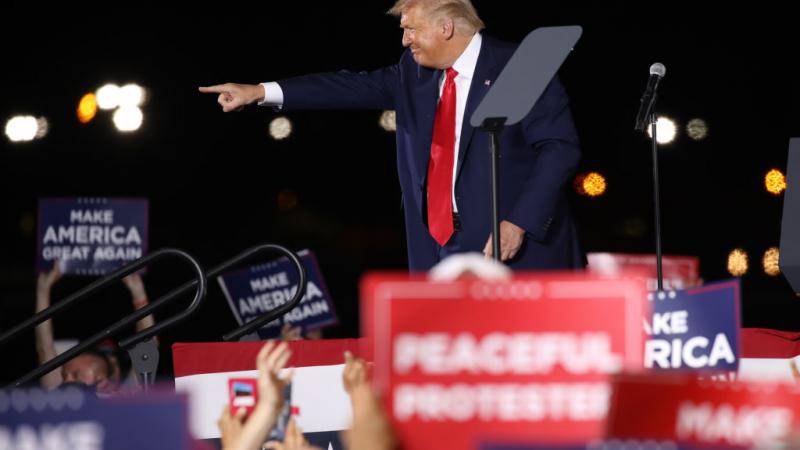 President Trump at a New Hampshire campaign rally, Aug. 28