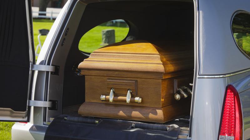 Casket in a Hearse