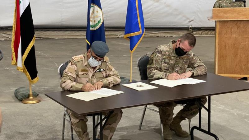 Transfer ceremony at Camp Taji, Iraq