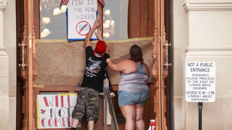Anti-lockdown protesters in Indiana, July 2020