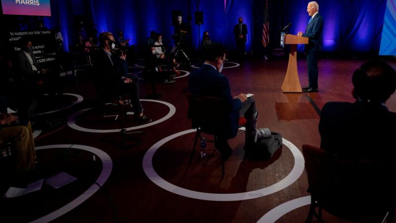 Joe Biden speaks on education in Wilmington on September 2