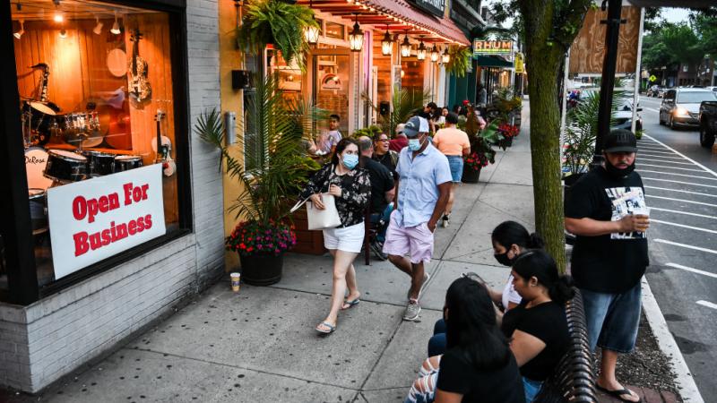 Shoppers in Patchogue, New York, July 2020