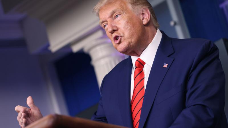 President Trump speaks at the White House, Aug. 21