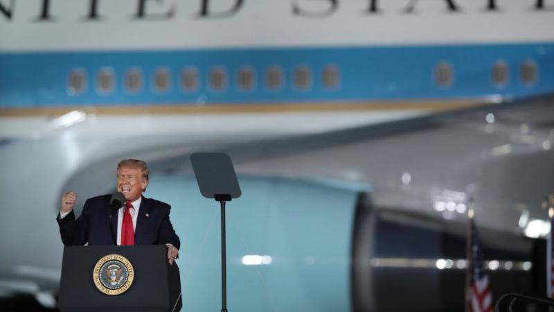 President Trump at a rally, Sept. 10