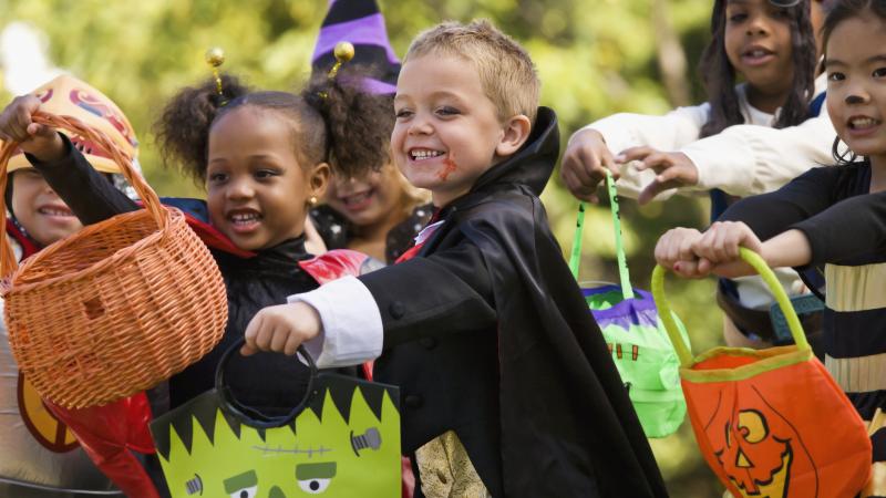 Children trick-or-treating