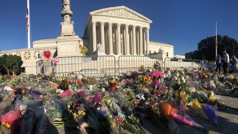 Outside the Supreme Court days after the death of Justice Ruth Bader Ginsburg 