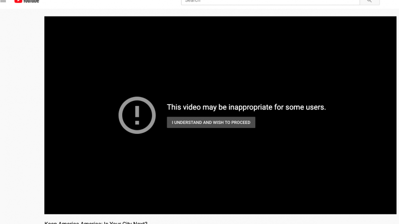 Job Creators Network YouTube video with warning label