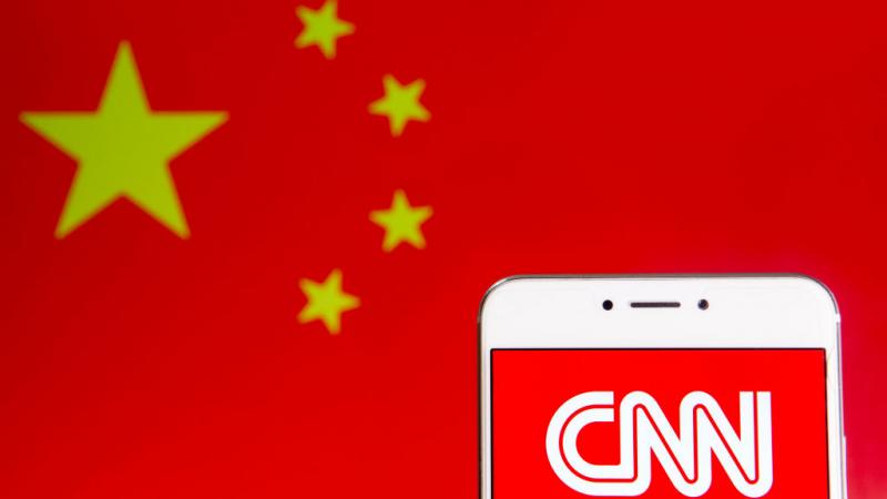 China flag and CNN logo 